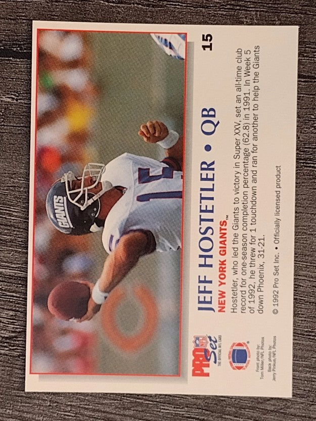 1992 Power #15 Jeff Hostetler