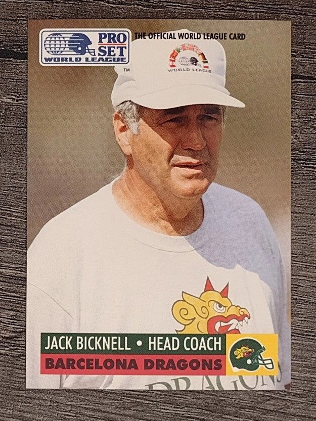 1991 Pro Set WLAF Inserts #3 Jack Bicknell CO