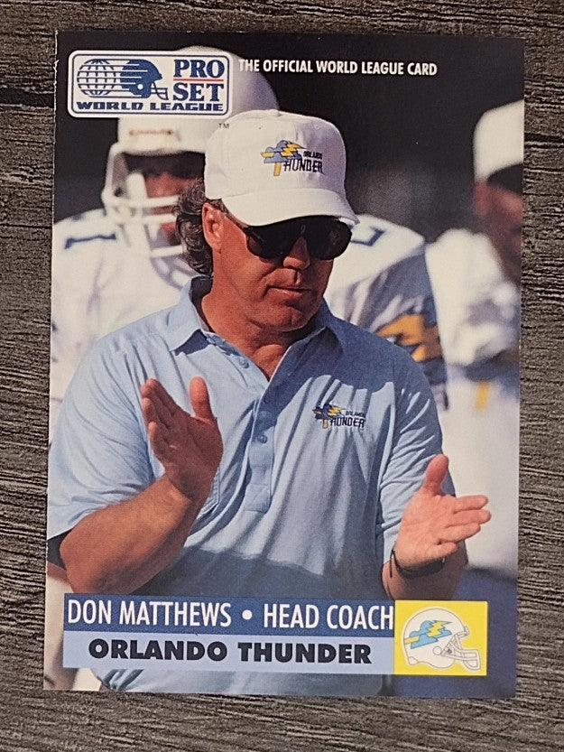 1991 Pro Set WLAF Inserts #21 Don Matthews CO