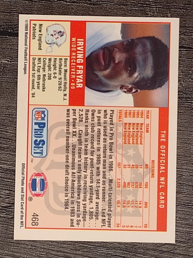 1989 Pro Set #468 Irving Fryar
