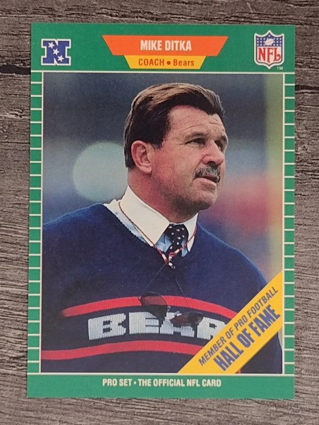 1989 Pro Set #53B Mike Ditka CO/HOF banner on front