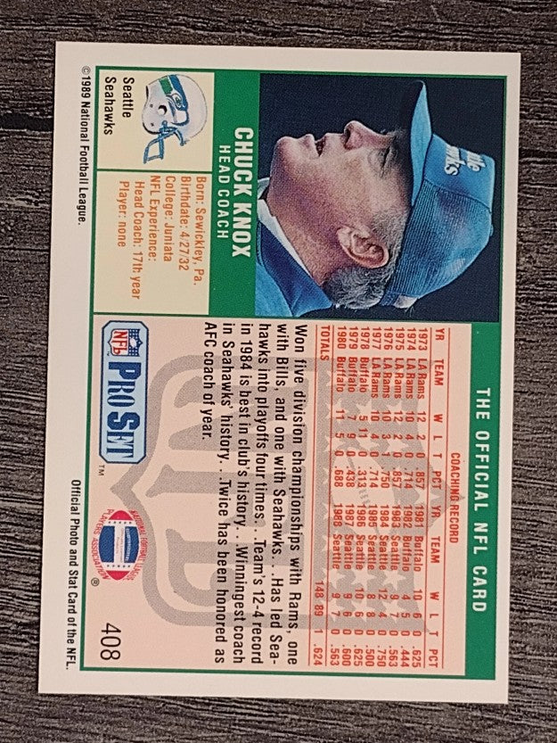 1989 Pro Set #408 Chuck Knox CO