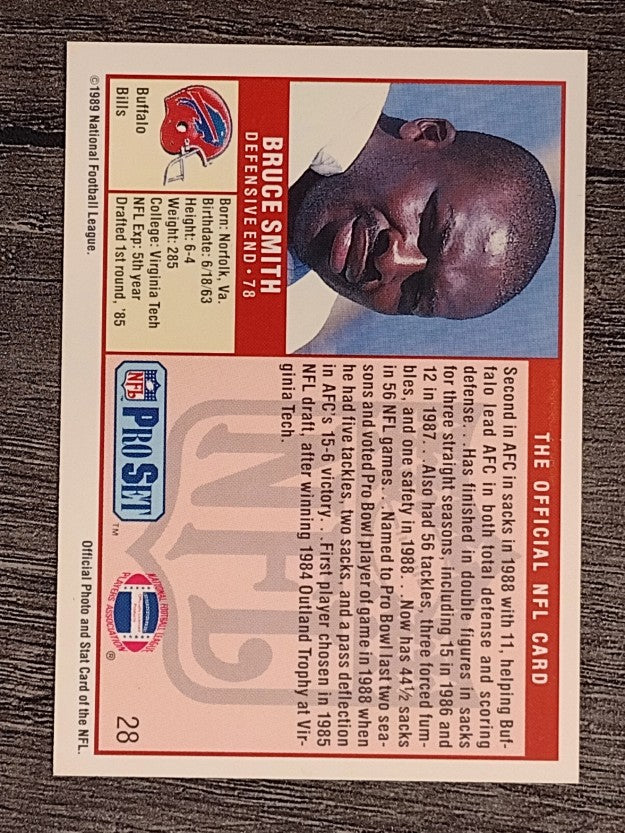1989 Pro Set #28 Bruce Smith
