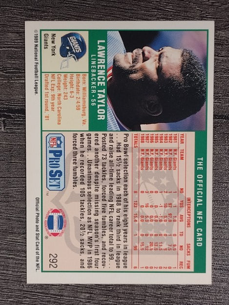 1989 Pro Set #292 Lawrence Taylor