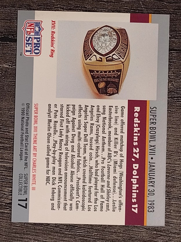 1990 Pro Set Theme Art #17 Super Bowl XVII
