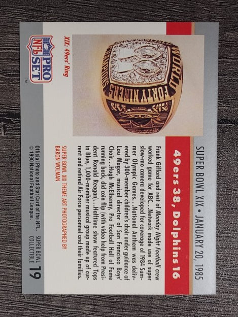 1990 Pro Set Theme Art #19 Super Bowl XIX