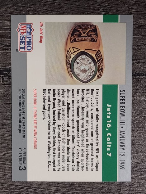 1990 Pro Set Theme Art #3 Super Bowl III
