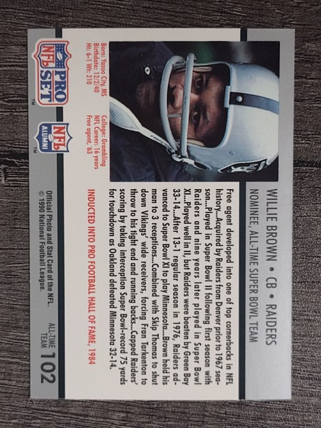 1990-91 Pro Set Super Bowl 160 #102 Willie Brown