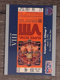 1990-91 Pro Set Super Bowl 160 #8 SB VIII Ticket