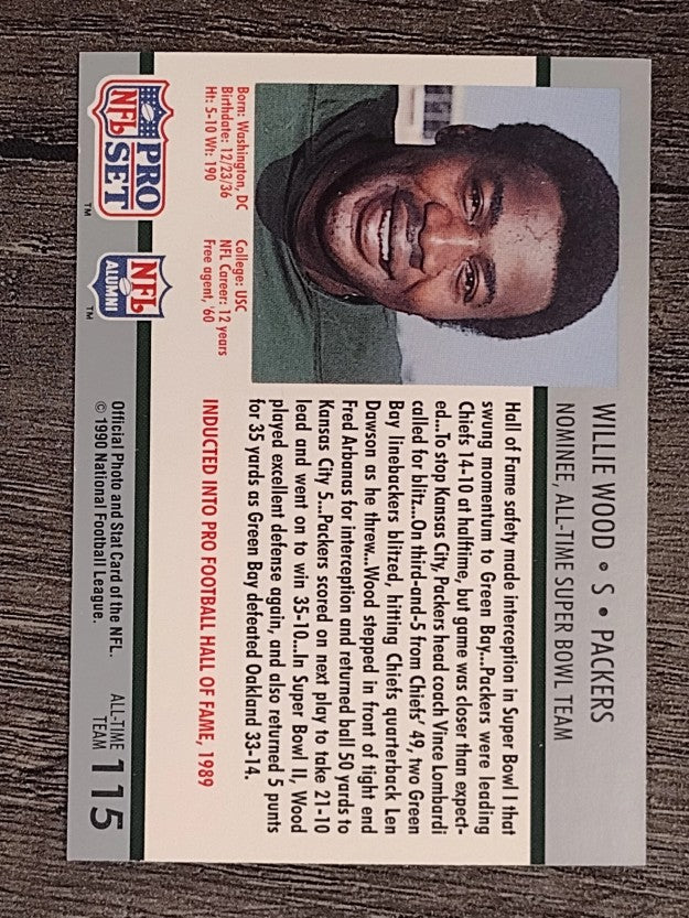 1990-91 Pro Set Super Bowl 160 #115 Willie Wood