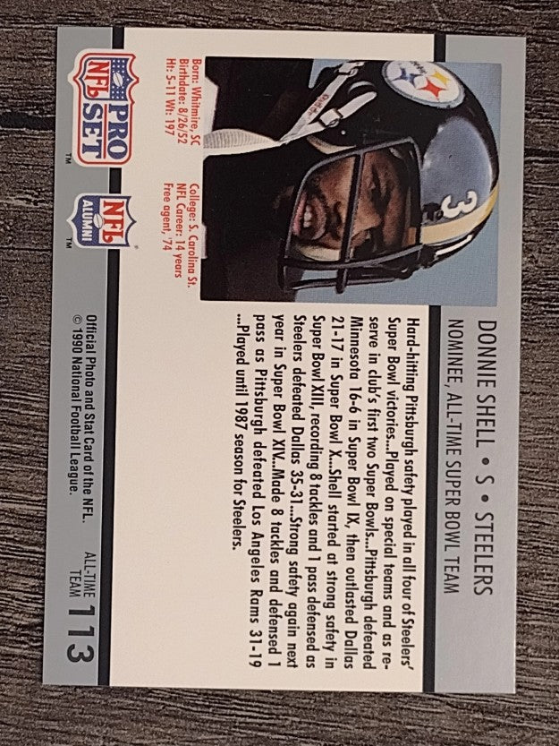 1990-91 Pro Set Super Bowl 160 #113 Donnie Shell