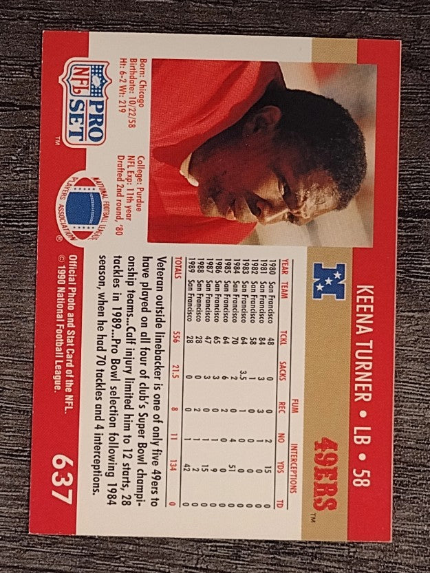 1990 Pro Set #637 Keena Turner