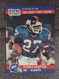 1990 Pro Set #692 Rodney Hampton RC