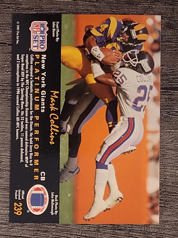 1991 Pro Set Platinum #239 Mark Collins