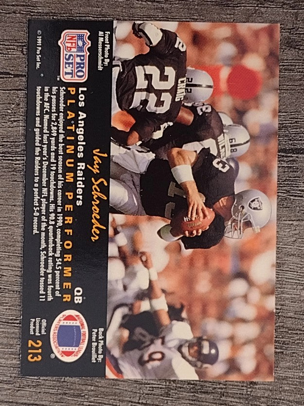 1991 Pro Set Platinum #213 Jay Schroeder