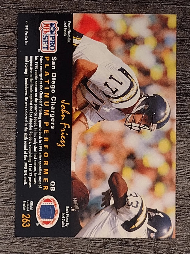 1991 Pro Set Platinum #263 John Friesz