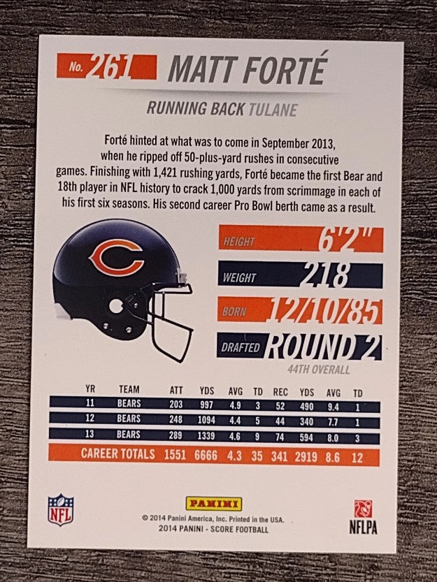 2014 Score #261 Matt Forte H100