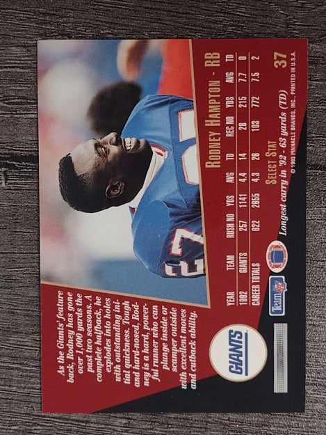 1993 Select #37 Rodney Hampton