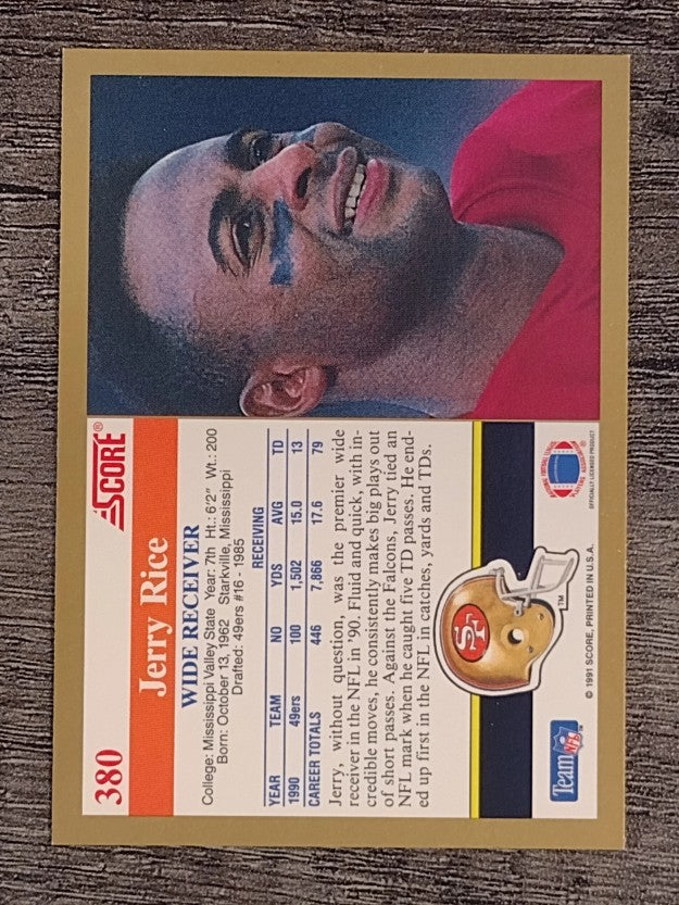1991 Score #380 Jerry Rice