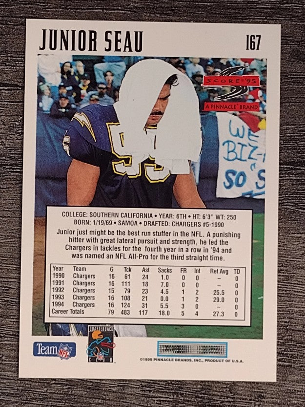 1995 Score #167 Junior Seau