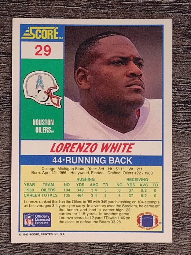 1990 Score #29 Lorenzo White