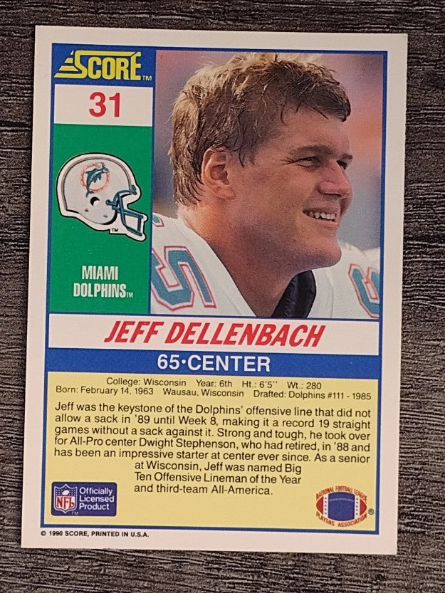 1990 Score #31 Jeff Dellenbach RC