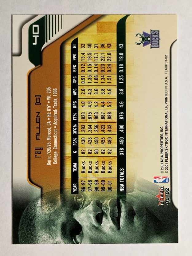 2001-02 Flair #40 Ray Allen