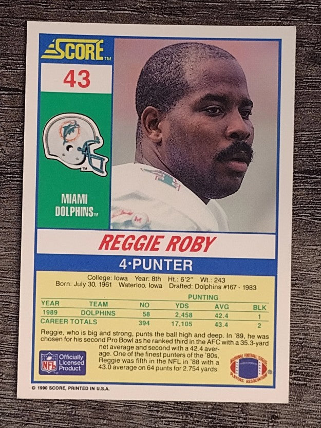 1990 Score #43 Reggie Roby