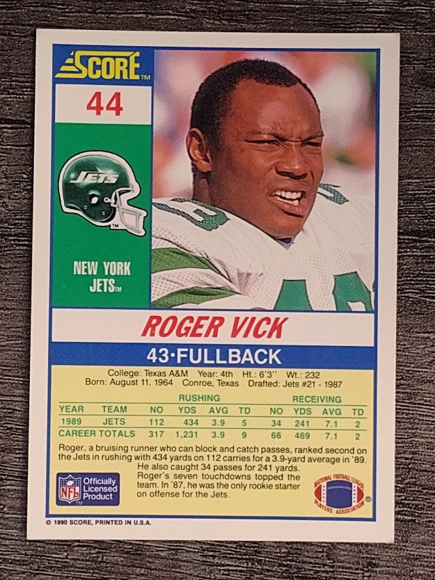 1990 Score #44 Roger Vick