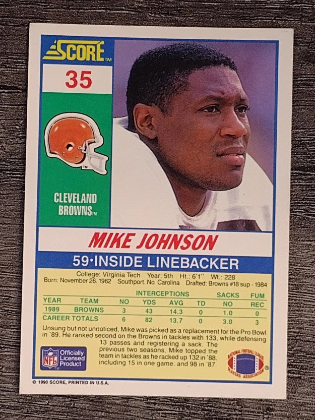 1990 Score #35 Mike Johnson