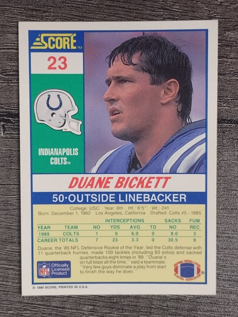 1990 Score #23 Duane Bickett