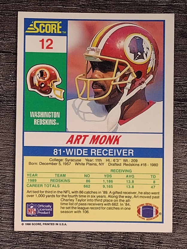1990 Score #12 Art Monk