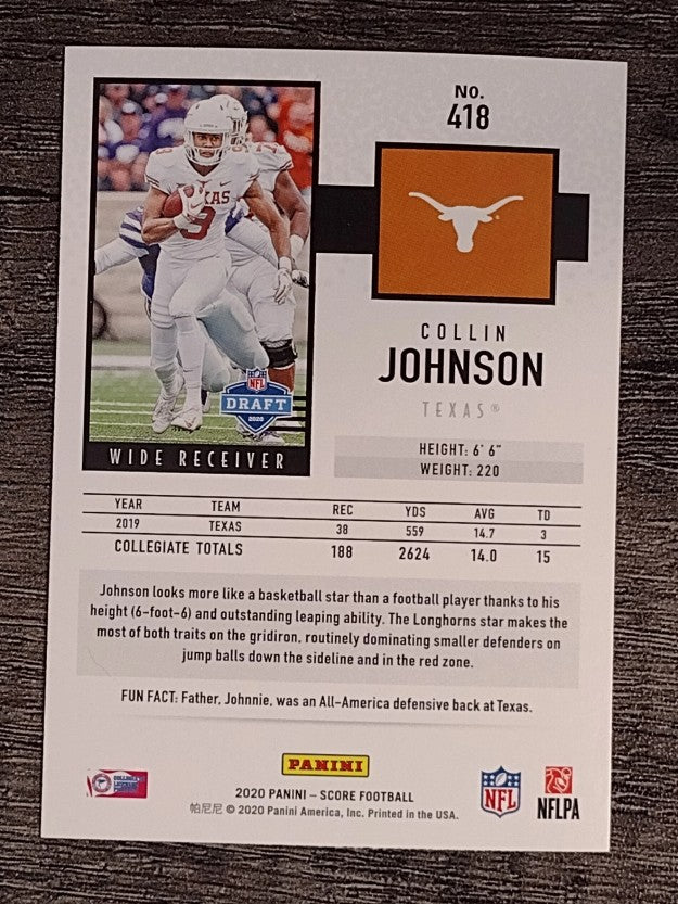 2020 Score #418 Collin Johnson RC