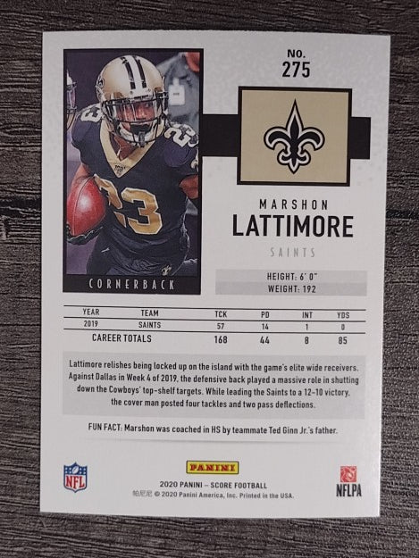 2020 Score #275 Marshon Lattimore