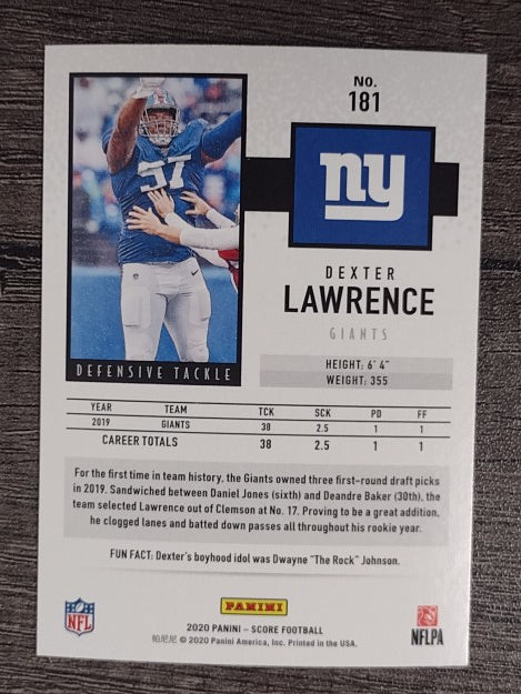 2020 Score #181 Dexter Lawrence