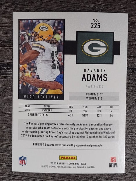 2020 Score #225 Davante Adams