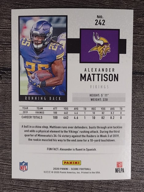 2020 Score #242 Alexander Mattison