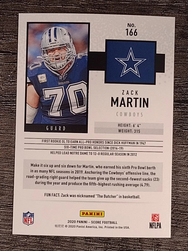 2020 Score #166 Zack Martin