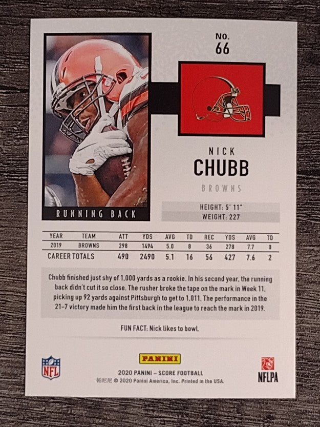 2020 Score #66 Nick Chubb