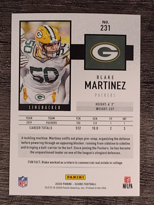 2020 Score #231 Blake Martinez