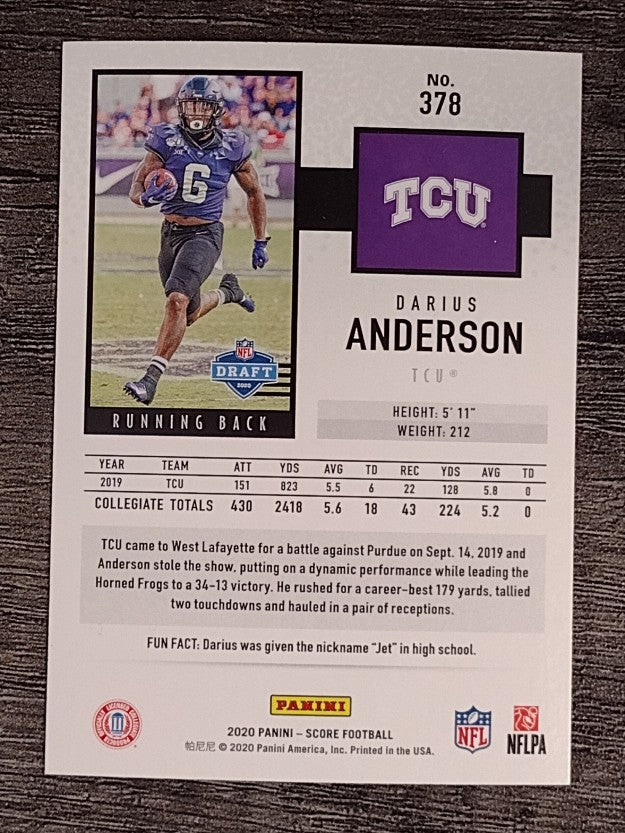 2020 Score #378 Darius Anderson RC
