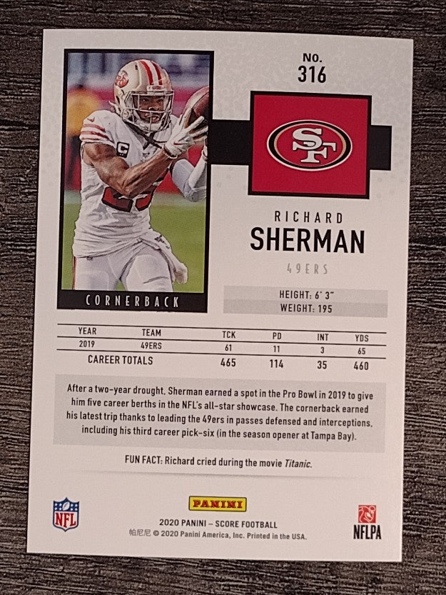 2020 Score #316 Richard Sherman