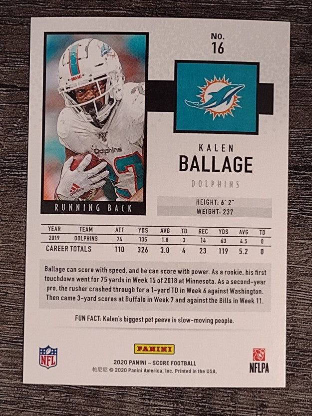 2020 Score #16 Kalen Ballage