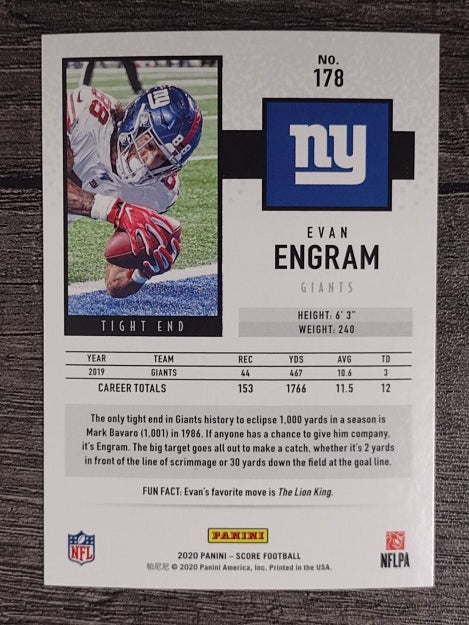 2020 Score #178 Evan Engram