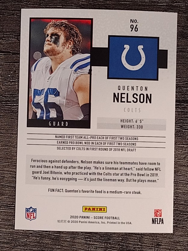 2020 Score #96 Quenton Nelson