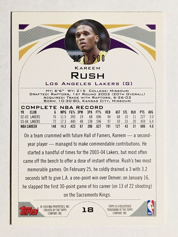 2004-05 Topps Black #18 Kareem Rush