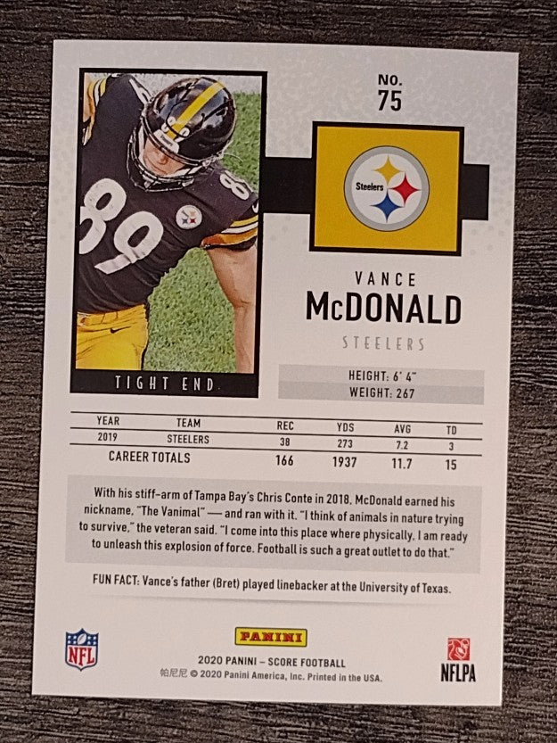 2020 Score #75 Vance McDonald