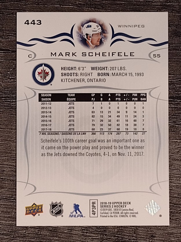 2018-19 Upper Deck #443 Mark Scheifele