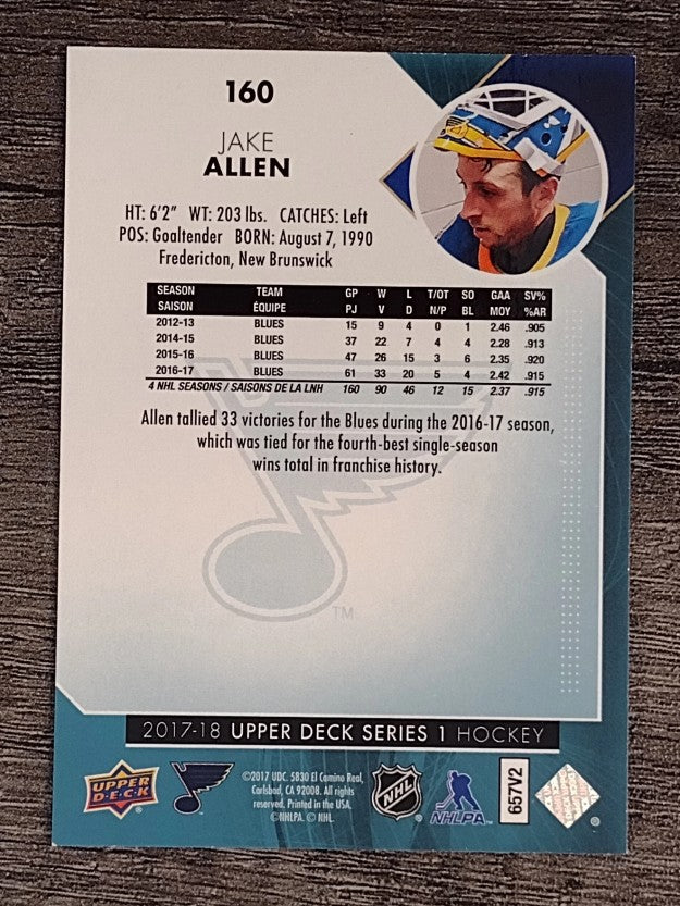 2017-18 Upper Deck #160 Jake Allen
