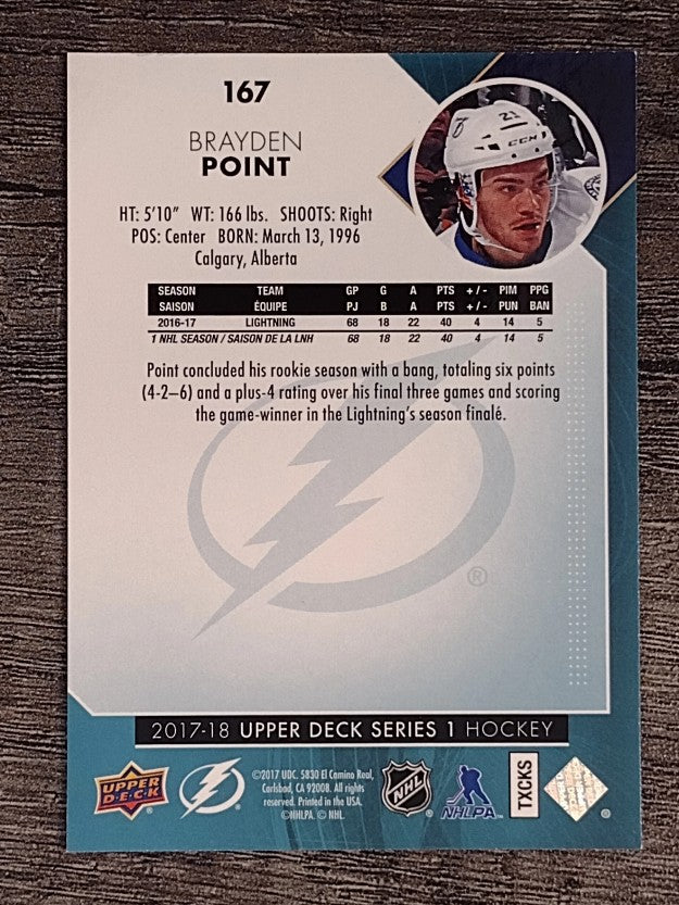 2017-18 Upper Deck #167 Brayden Point